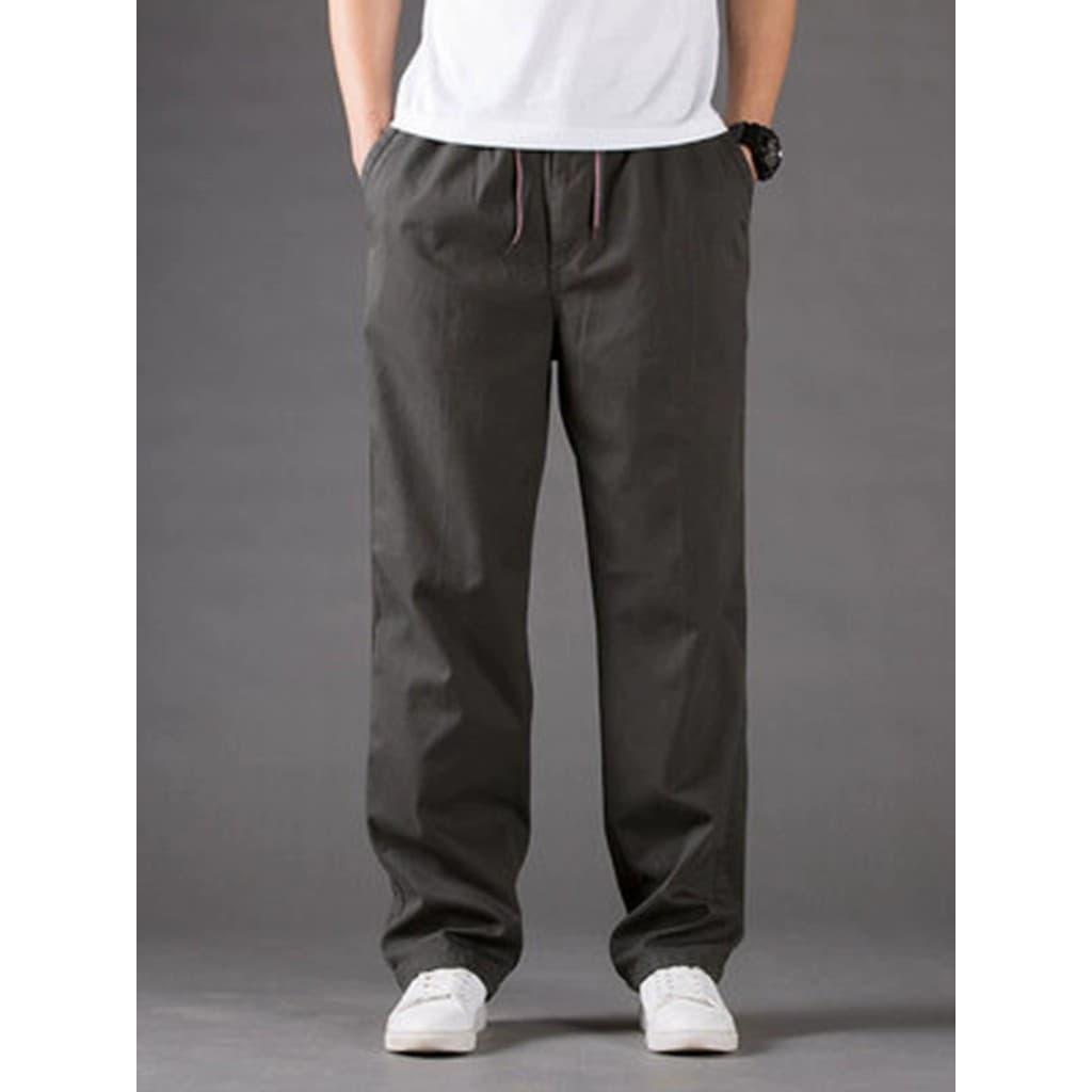 W inverno calças casuais masculinas calças compridas soltas retas espessadas pai calças ao ar livre mais gordura Extra g
