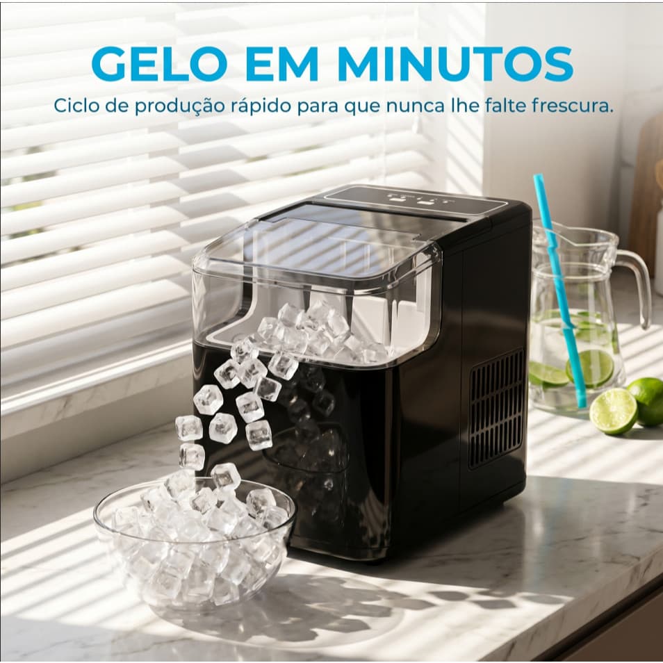 máquina de gelo portátil doméstica totalmente automática 110V