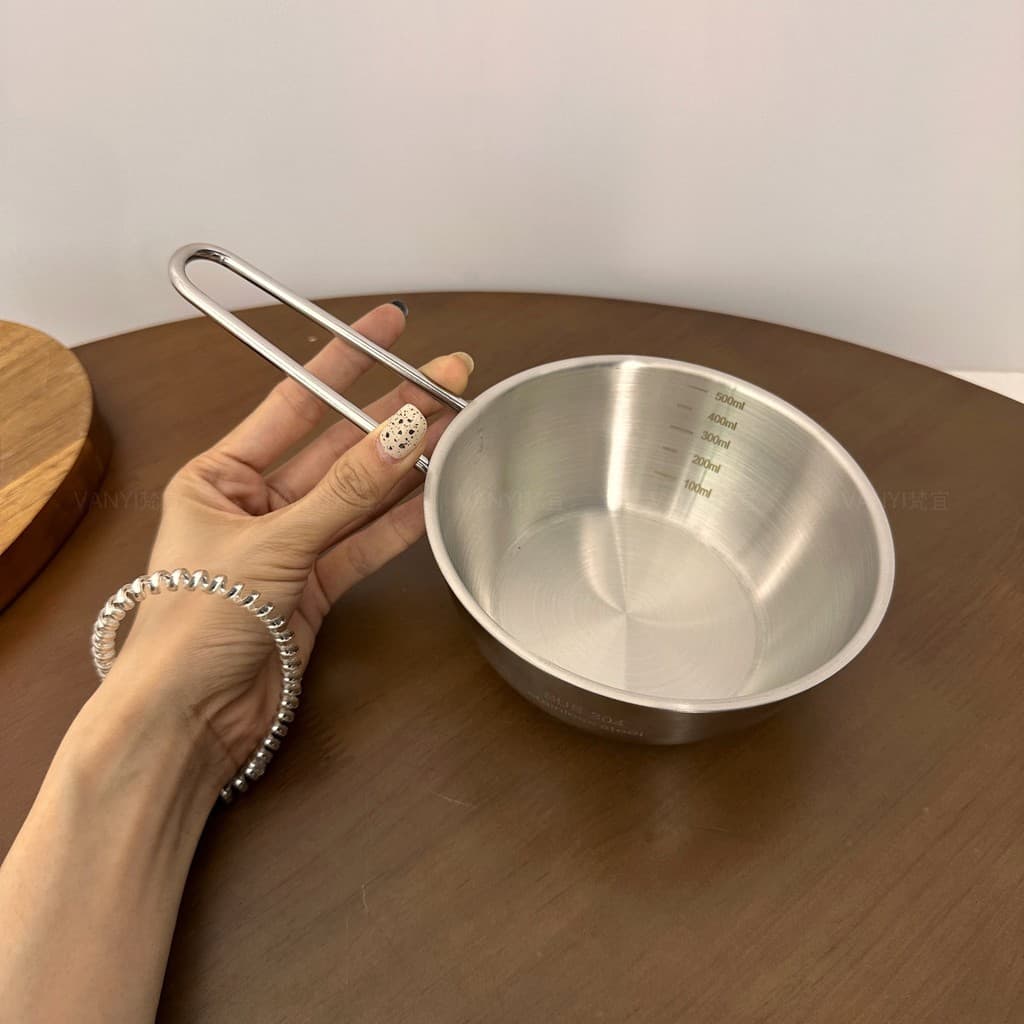 Tigela de vinho de arroz em aço inoxidável 304 Tigela de macarrão instantâneo estilo coreano com alça Restaurante Bibimb