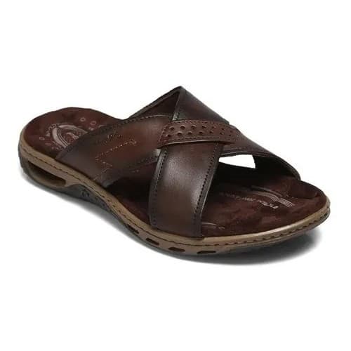 Chinelo Masculino Slide Pegada Couro 131661
