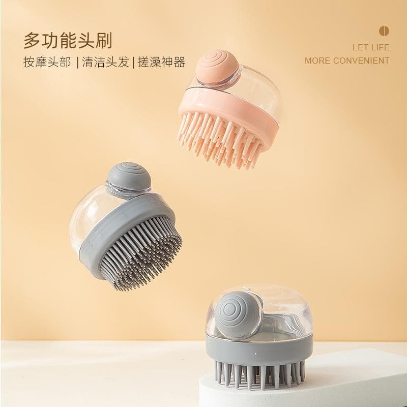 Imprensa shampoo escova massagem pente Pet banho escova de limpeza cabeça agarrar ferramenta útil Silicone shampoo escov
