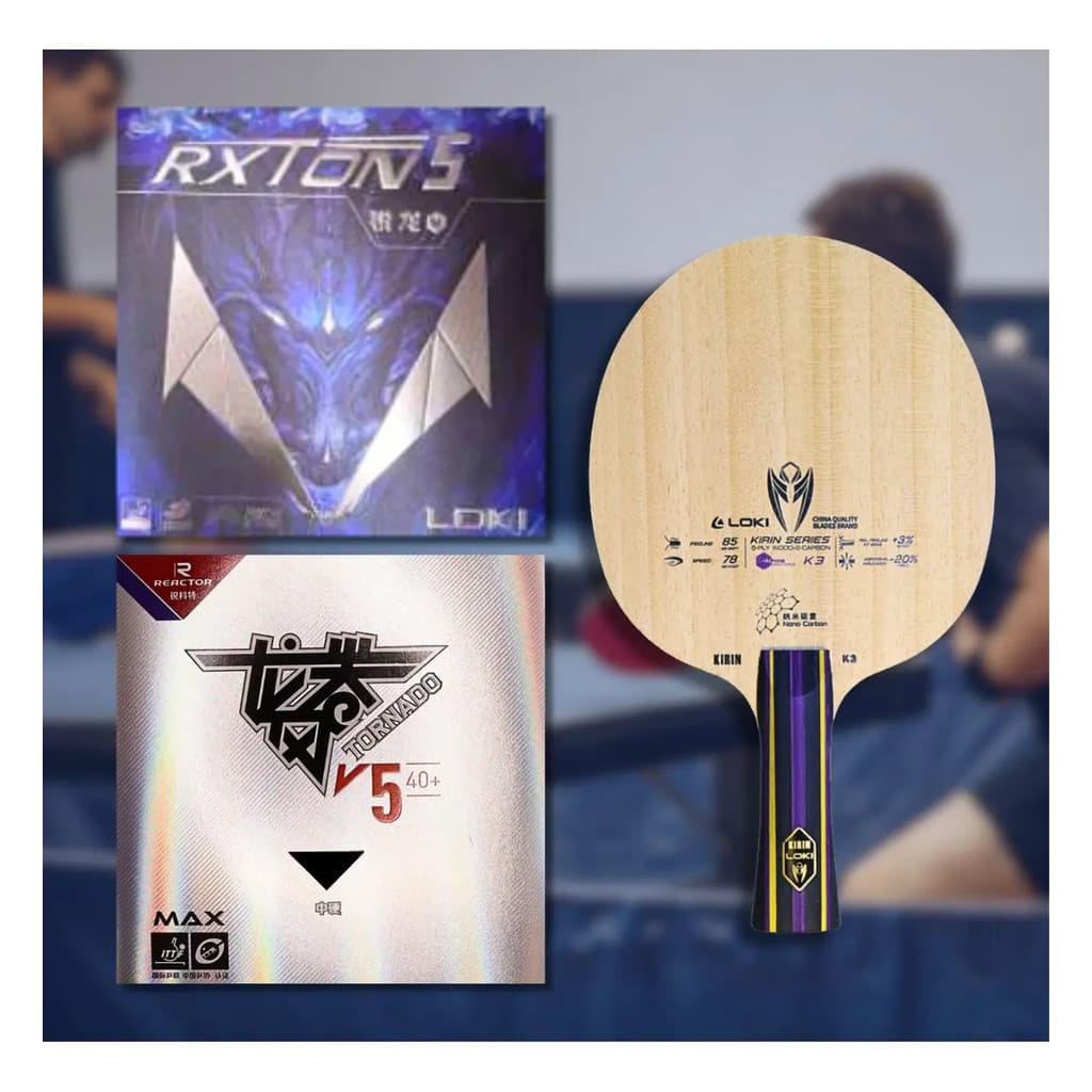 Combo Loki K3 Clássica Rxton 5 + Reactor Tornado Tênis Mesa Vermelho E Preto Fl (côncavo)