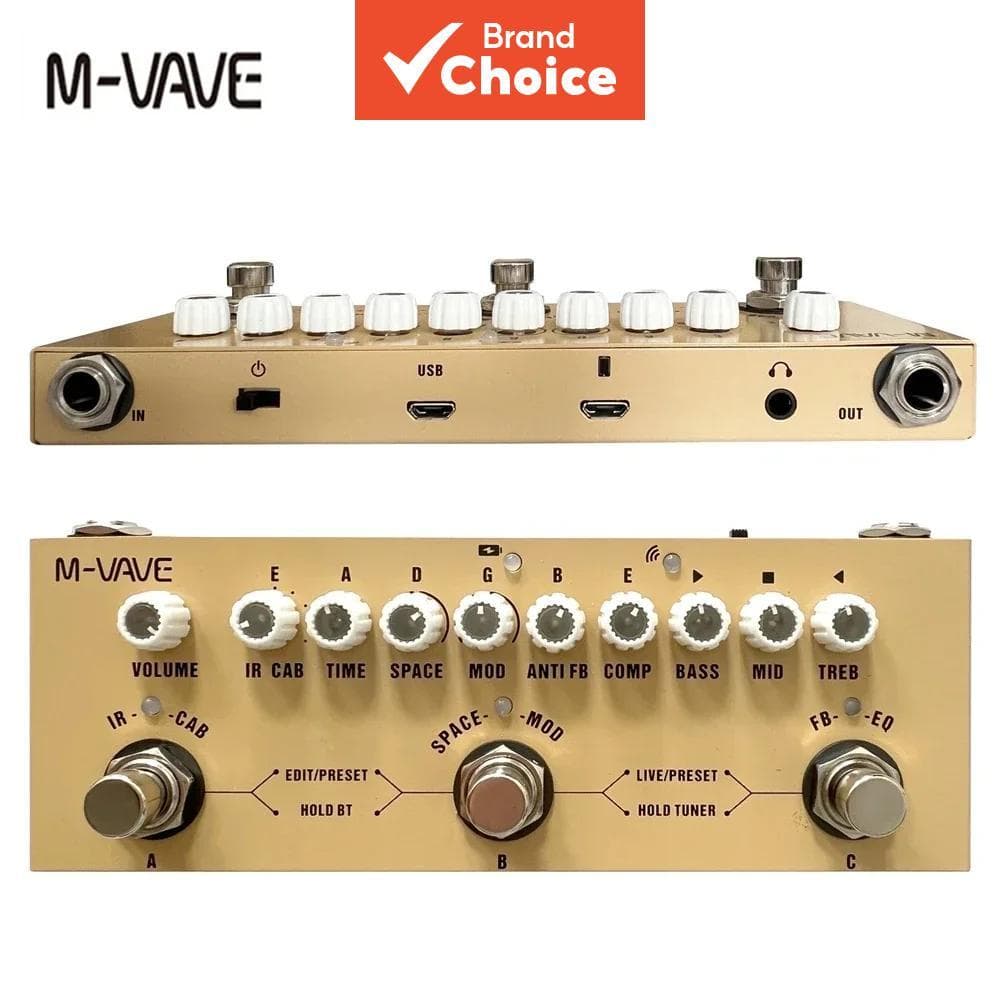 M-vave Cube Baby: pedal multi-efeitos recarregável para violão acústico