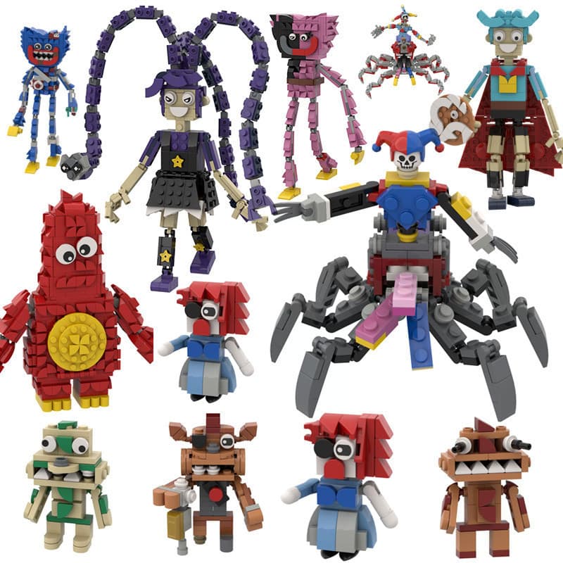 Conjunto de Blocos de Montar Poppy Playtime Capítulo 5, Protótipo Experimento 1006 Lily Loveblaze Ganshore Gribble LBX7