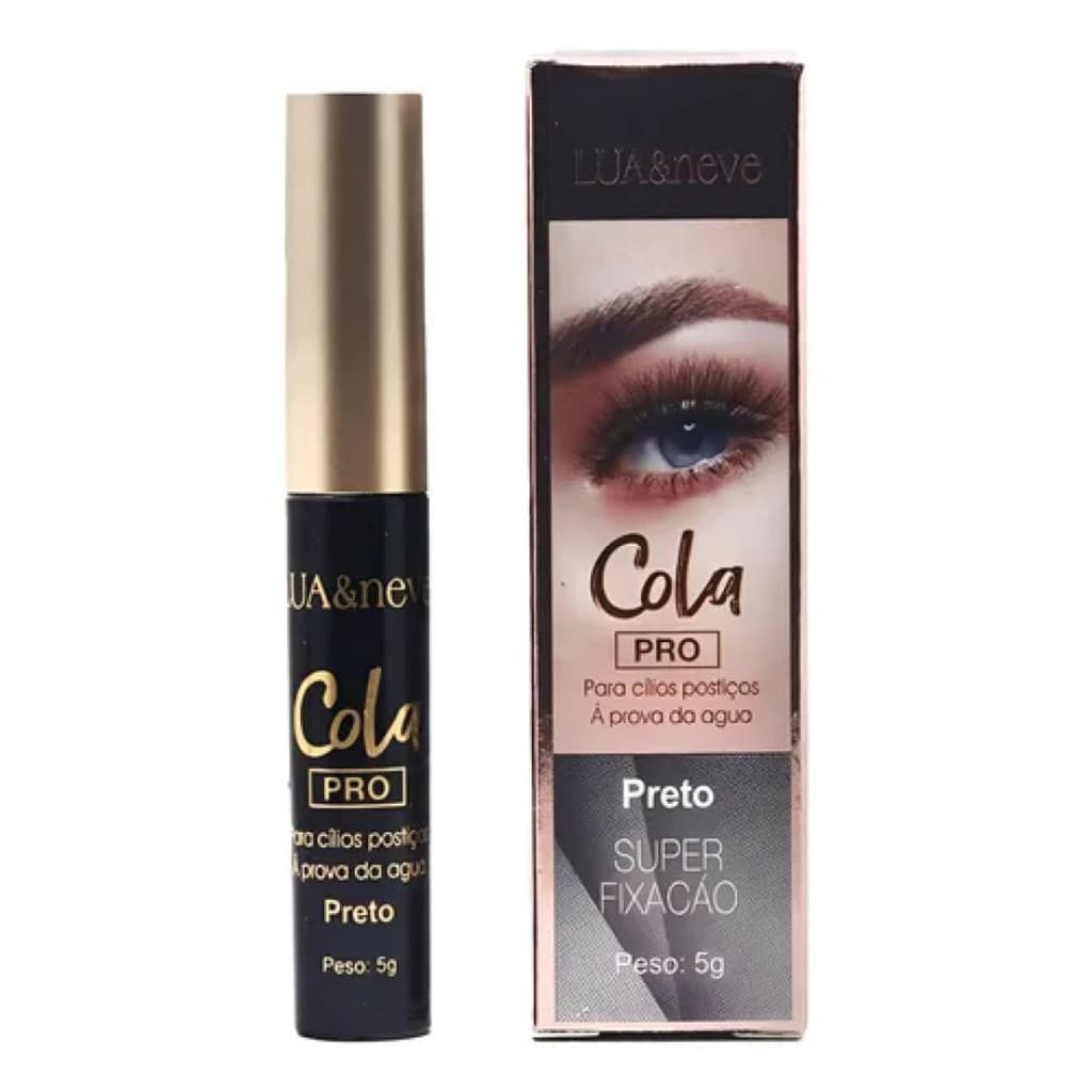Cola para Cílios Lua & Neve Preta - À Prova D'água Pro