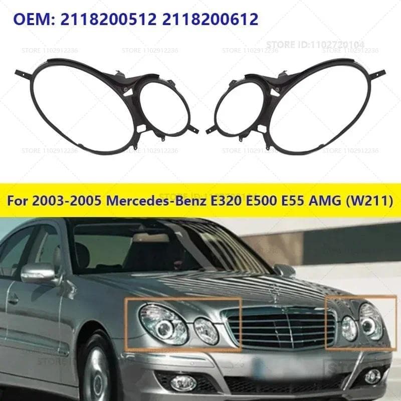 Para 2003-2005 Mercedes-Benz E320 E500 E55 AMG (W211) Frente Superior Farol Capa Juntas Tiras De Vedação 2118200512 2118