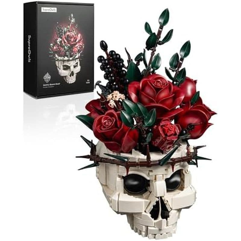 Conjunto De Construção De Buquê De Flores De Rosas De Caveira IATOM , Kit De Coleção Botânica Para Mulheres Adultas , Pr