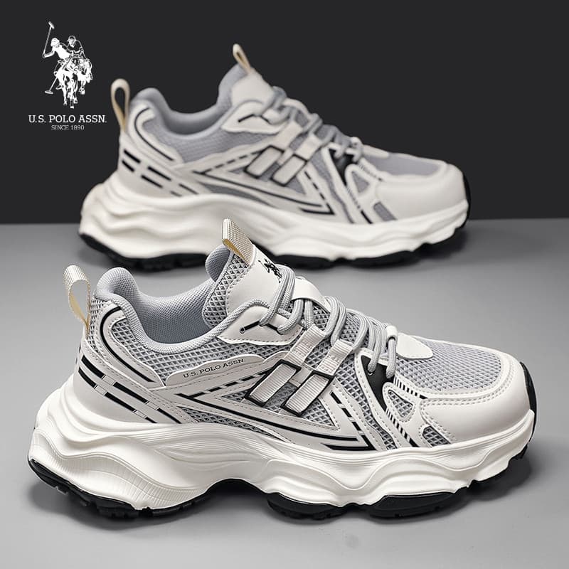 USPOLO.ASSN.Sneakers Homens 2026 Novo Estilo Verão Malha Respirável Estilo Super Quente Sapatos Casuais Papai