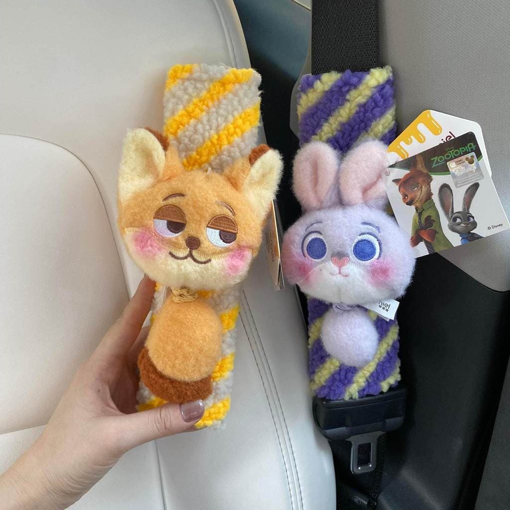 Genuíno louco Animal cidade Judy Nick cinto de segurança do carro capa de ombro dos desenhos animados bonito boneca de p