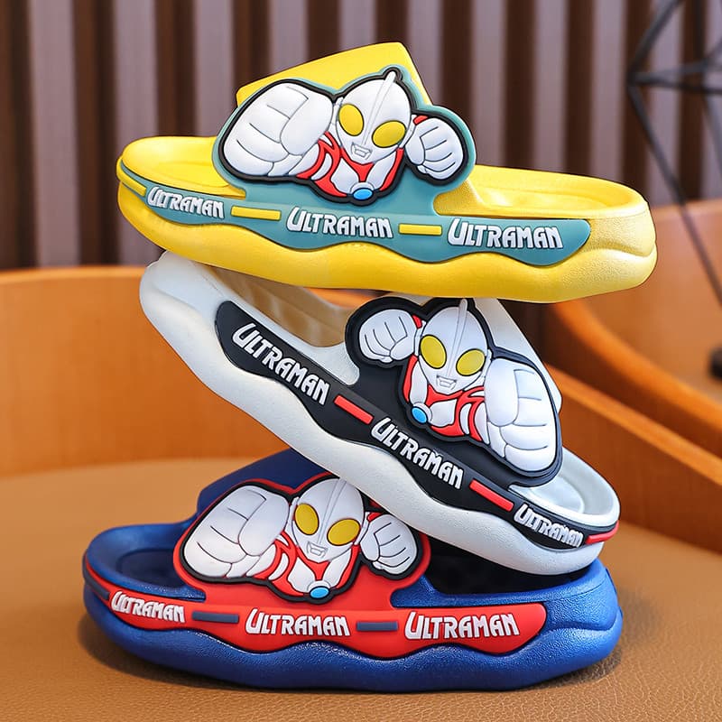 Genuíno Ultraman chinelos infantis verão casa interior meninos banheiro banho antiderrapante meninas bebê crianças legal