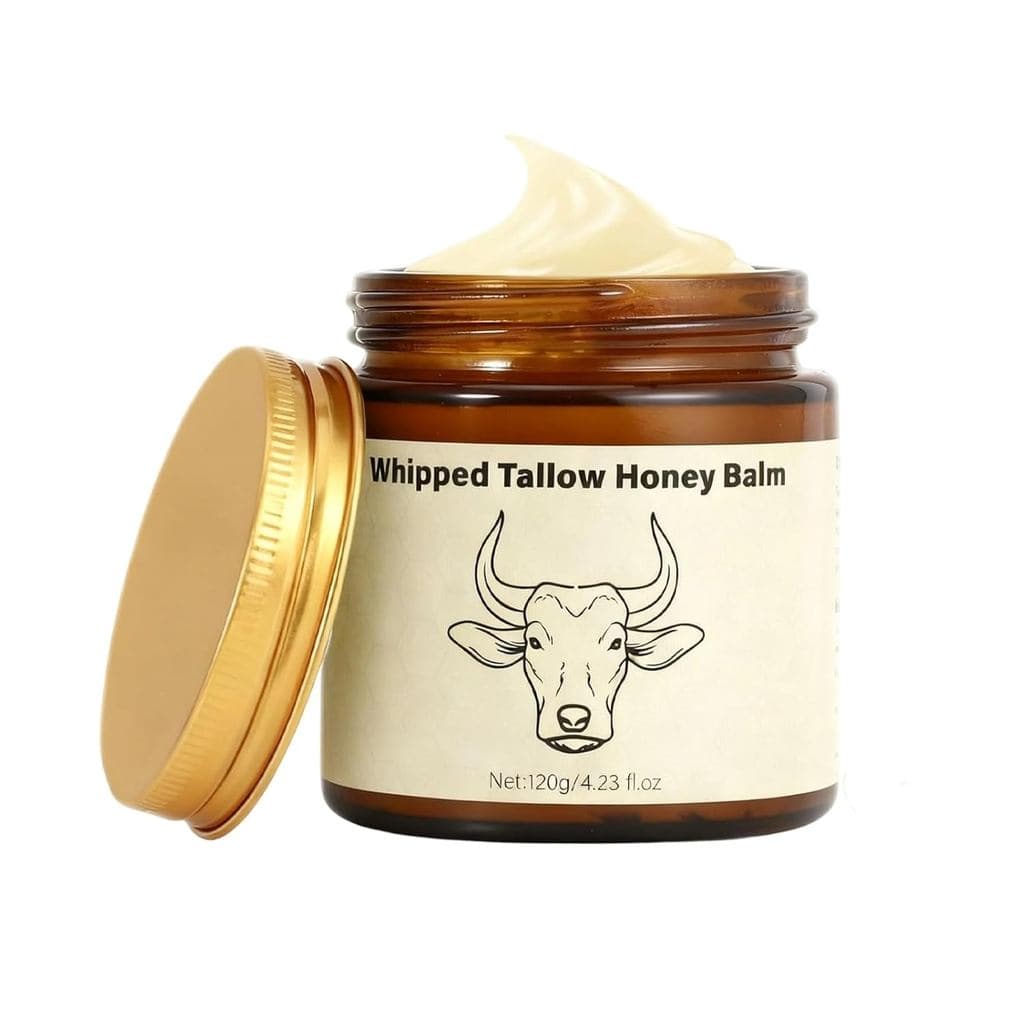 Sebo de Boi para a Pele - Bálsamo Hidratante Batido, Creme Hidratante Natural para Rosto e Corpo, Alívio para Pele Seca