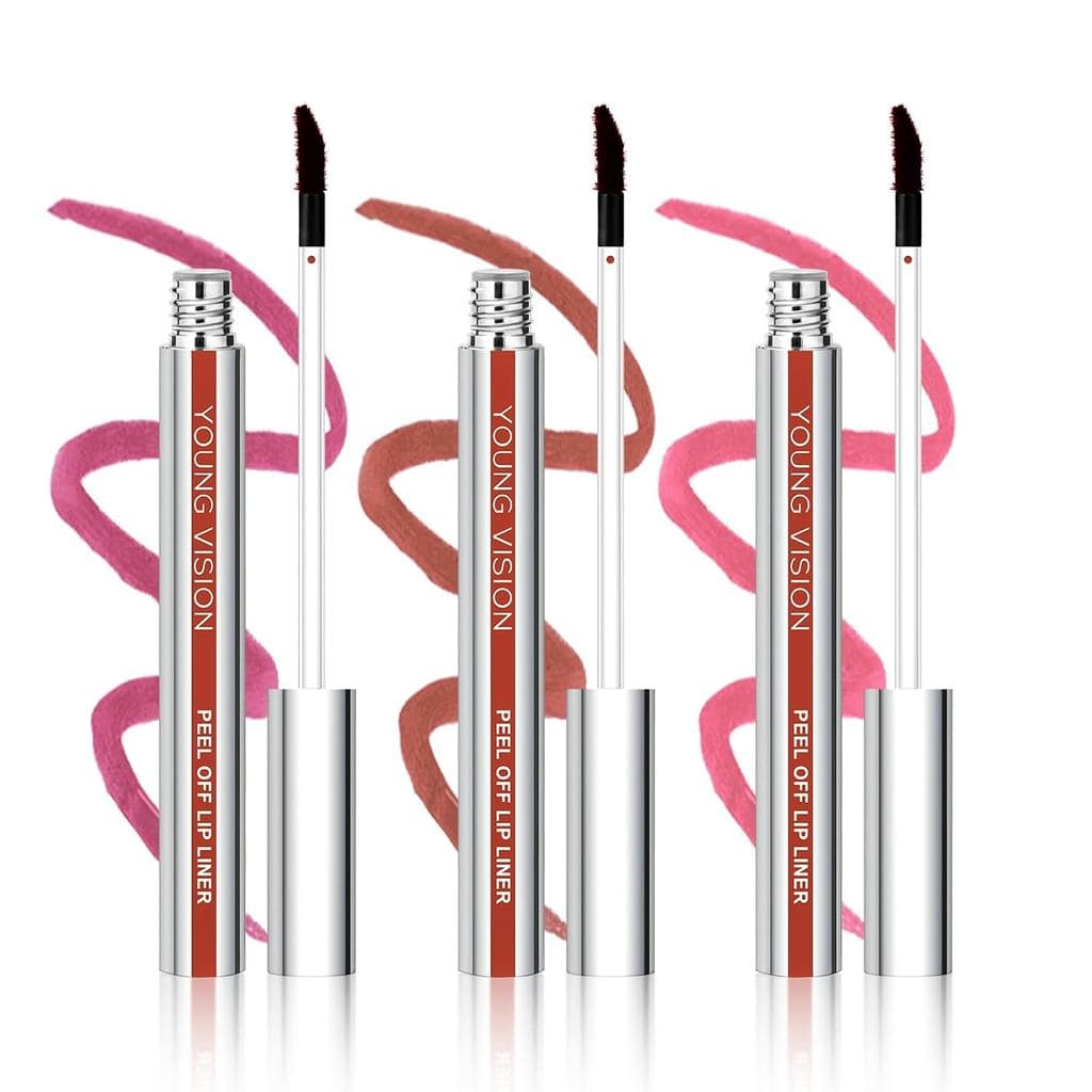 YOUNG VISION Conjunto de 3 lápis labiais peel-off, lápis labial peel-off tipo tatuagem, acabamento fosco, à prova d'água