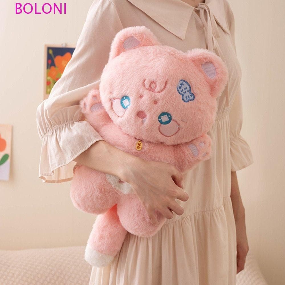 Almofada de Pelúcia Gato Branco BOLONI, Boneca Fofa que Traz Sorte, Boneca Preta I1GQ