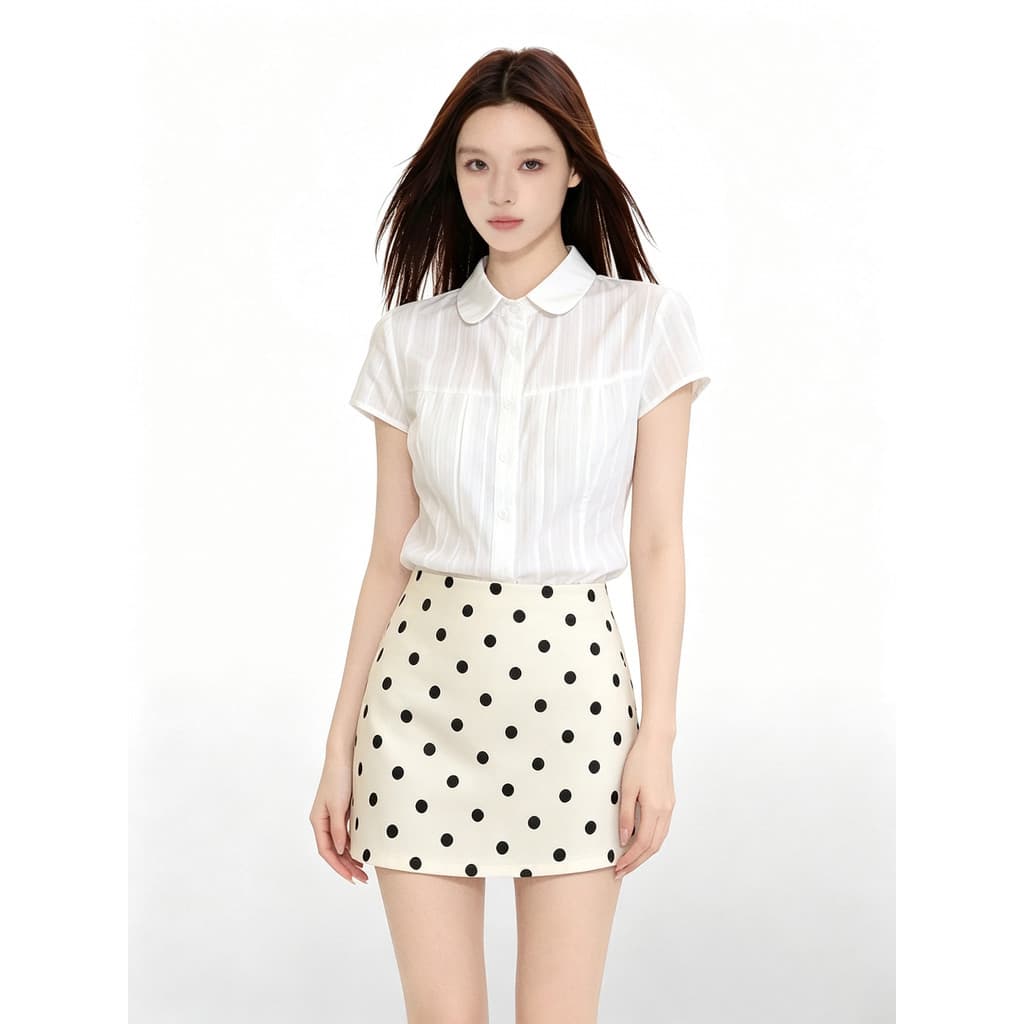 VERUMI Estilo Coreano Doce Listrado Cintura Estreita Camisa de Manga Curta Mulheres Design de Verão Nicho Slim-fit Camis