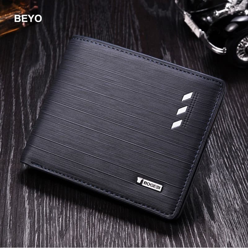 Carteira De Bolso Masculina Inteligente , Carteira Masculina De Couro Tri-fold Com Divisores
