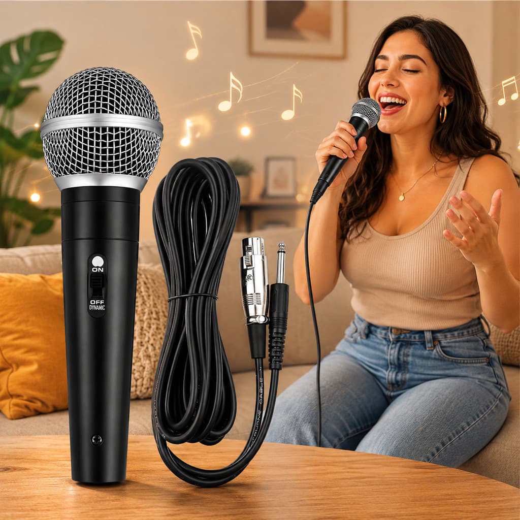 Microfone Dinâmico Com Fio 58A Alta Qualidade Para Palco Eventos Reuniões e Shows