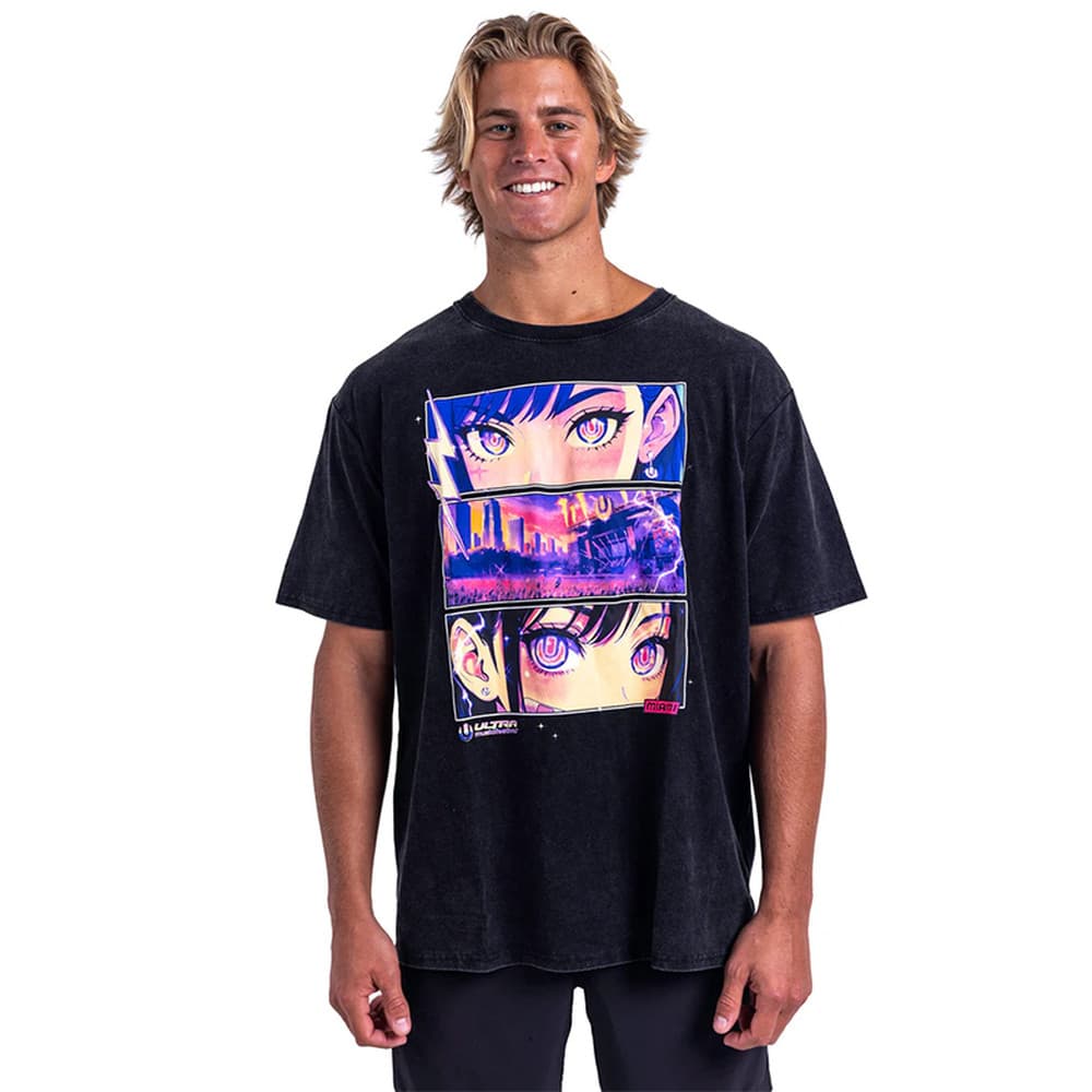 Linda moda rua Casual lavado angustiado bidimensional desenho animado Anime impresso algodão puro curto-