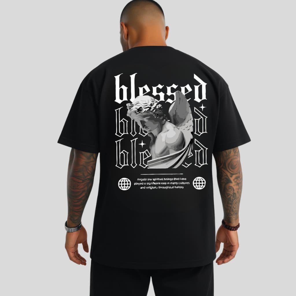 Camiseta Masculina Camisa Streetwear Malha Macia Academia Blessed BT Unissex Estampada