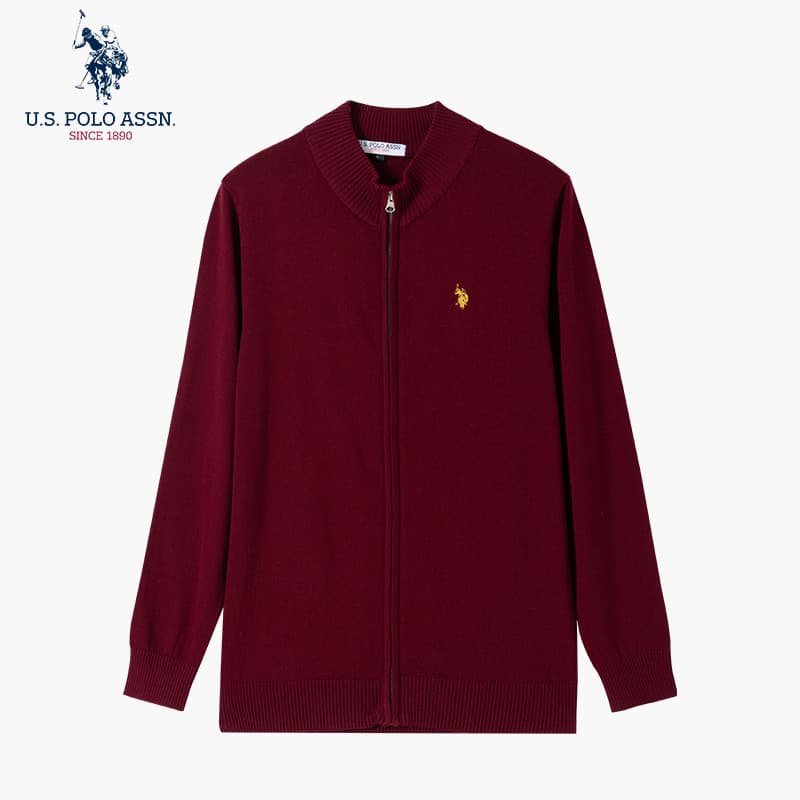 USPOLOASSN Suéter cardigã masculino inverno cor sólida solto Casual primavera outono suéter malhas jaqueta pai