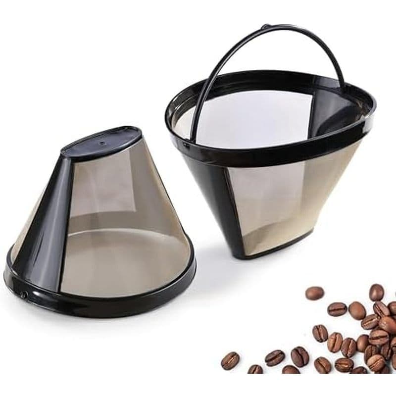 Filtros De Café Reutilizáveis De 2 Pacotes , Substituição De Cesta De Filtro Permanente De Metal Dourado Para Cafeteira