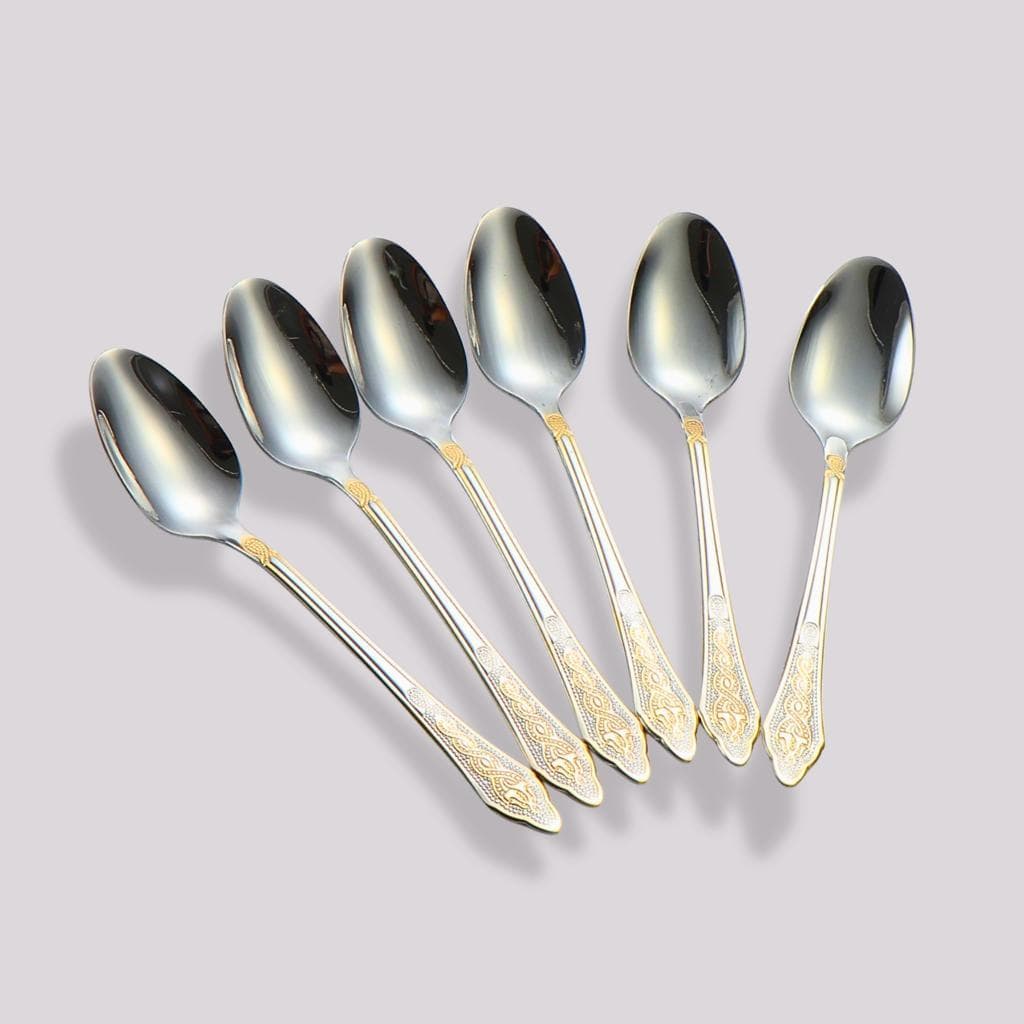Jogo De Colheres 6 Pçs Em Aço Inox Premium