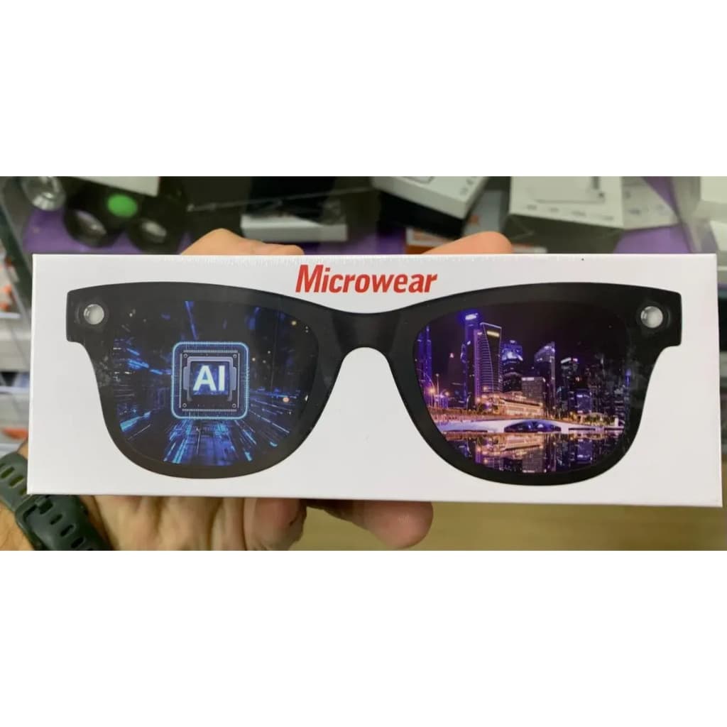 Óculos Inteligente Microwear W AI 4 Original – Assistente de Voz + Música + Chamadas - Benedo