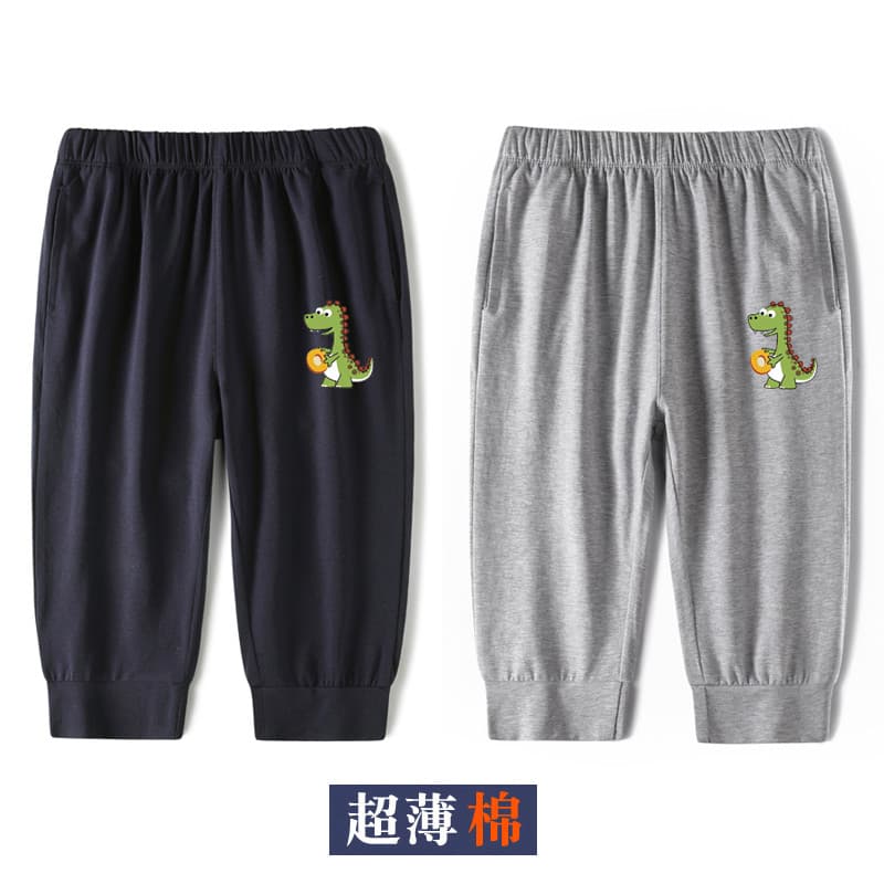 Meninos meninas crianças calças cortadas fino dos desenhos animados dinossauro crianças roupas meninos bebê Casual calça