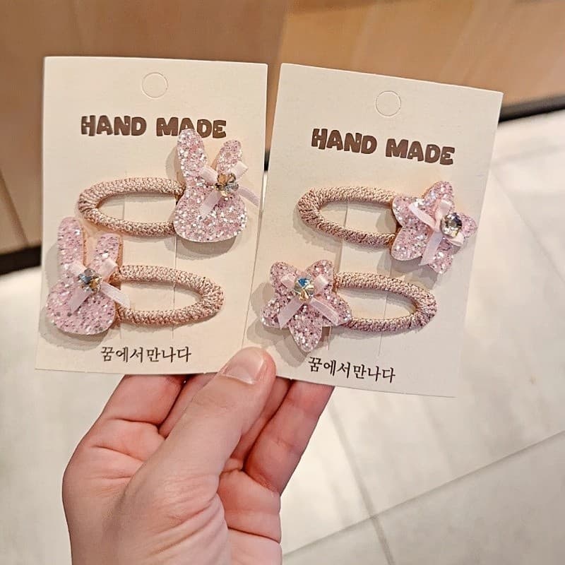 Rosa piscando diamante coelho acessórios de cabelo crianças bonito lantejoulas estrela hairpin Headdress menina bb clipe
