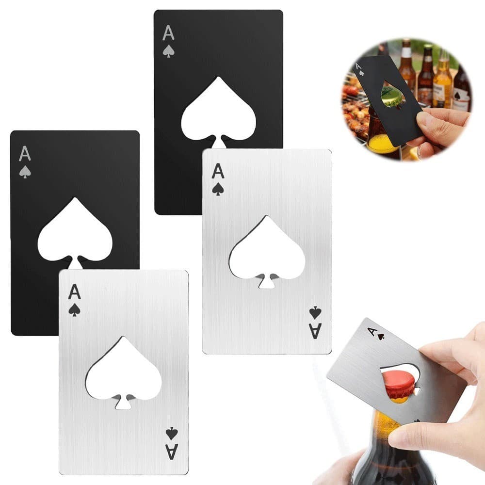 Abridor de Garrafas em Forma de Cartão de Poker, Aço Inoxidável, Tamanho de Cartão de Crédito, Cerveja, Refrigerante, Po