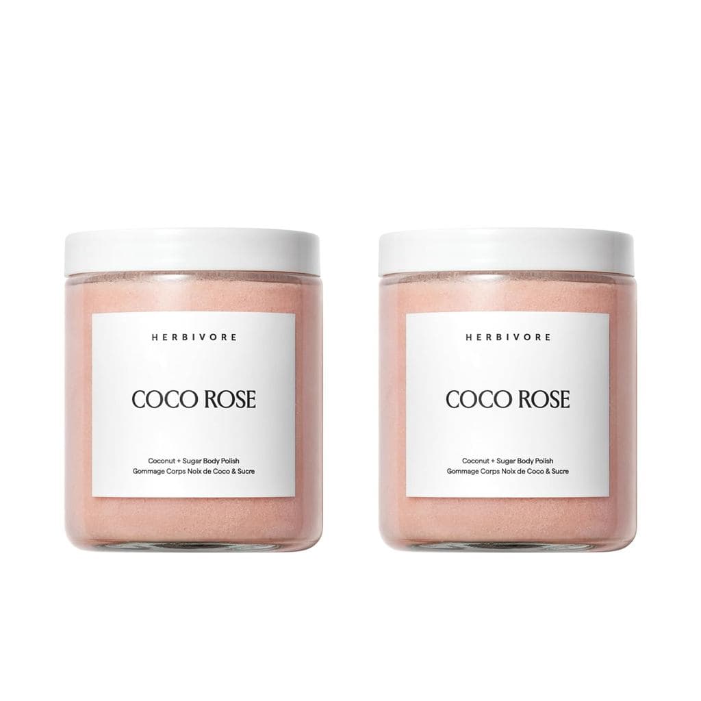 HERBIVORE Coco Rose Esfoliante Corporal de Óleo de Coco |   Esfoliante Corporal com Manteiga de Karité |   Suaviza e Ama