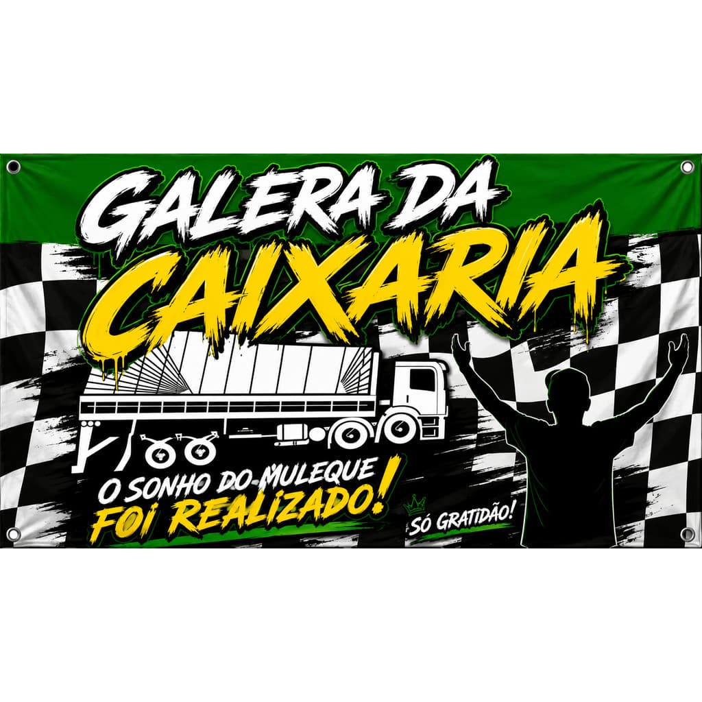 BANDEIRA PARA CAMINHÃO CARRO MOTO FURGÃO BAU 90X65 LONA 4 ILHÓIS caixa top top