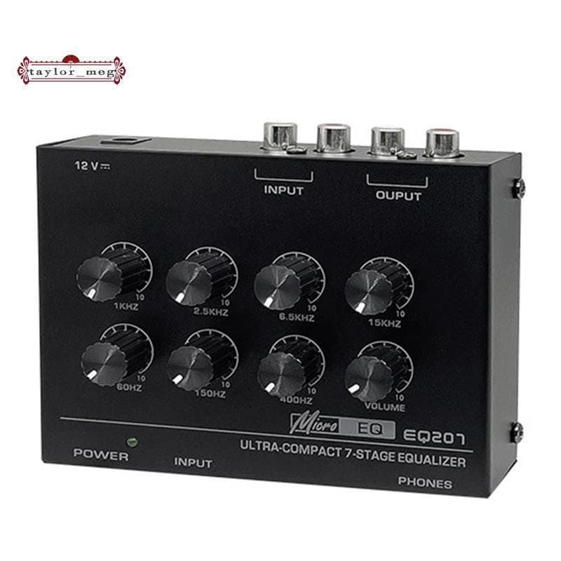 [Venda Quente T] Pré-Amplificador EQ207 Equalizadores De 7 Bandas Modificadores De Som DC12V Entrada De Energia Mixer De