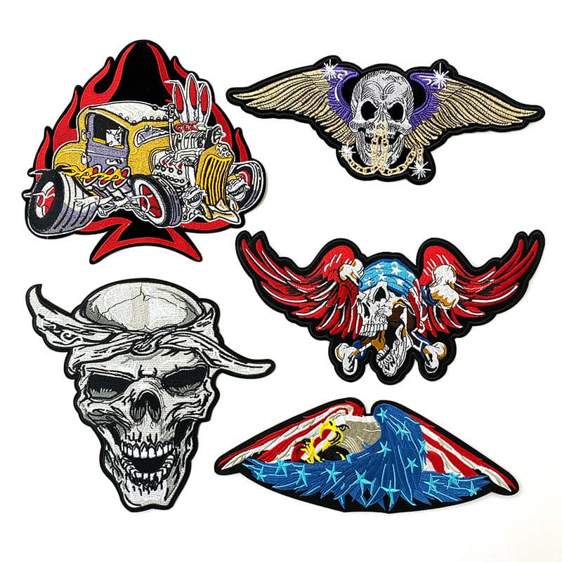 Patches de tecido extra grandes em estilo punk para decorar a parte de trás de roupas de jeans, reparar buracos e bordar
