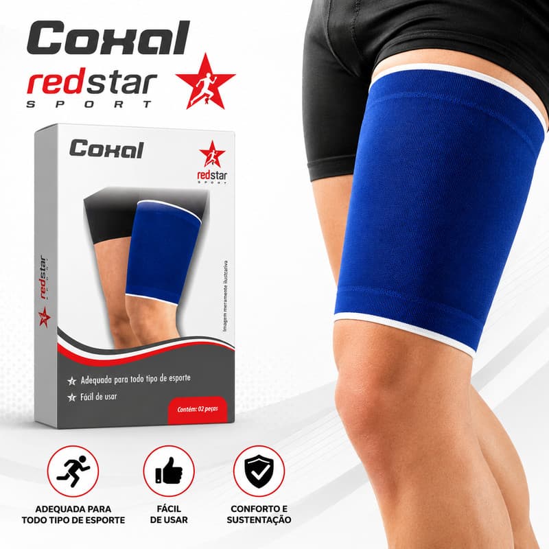 Coxal Elástico Ortopédica Proteção Muscular Esportiva Compressão Ginástica Academia - ELC0604