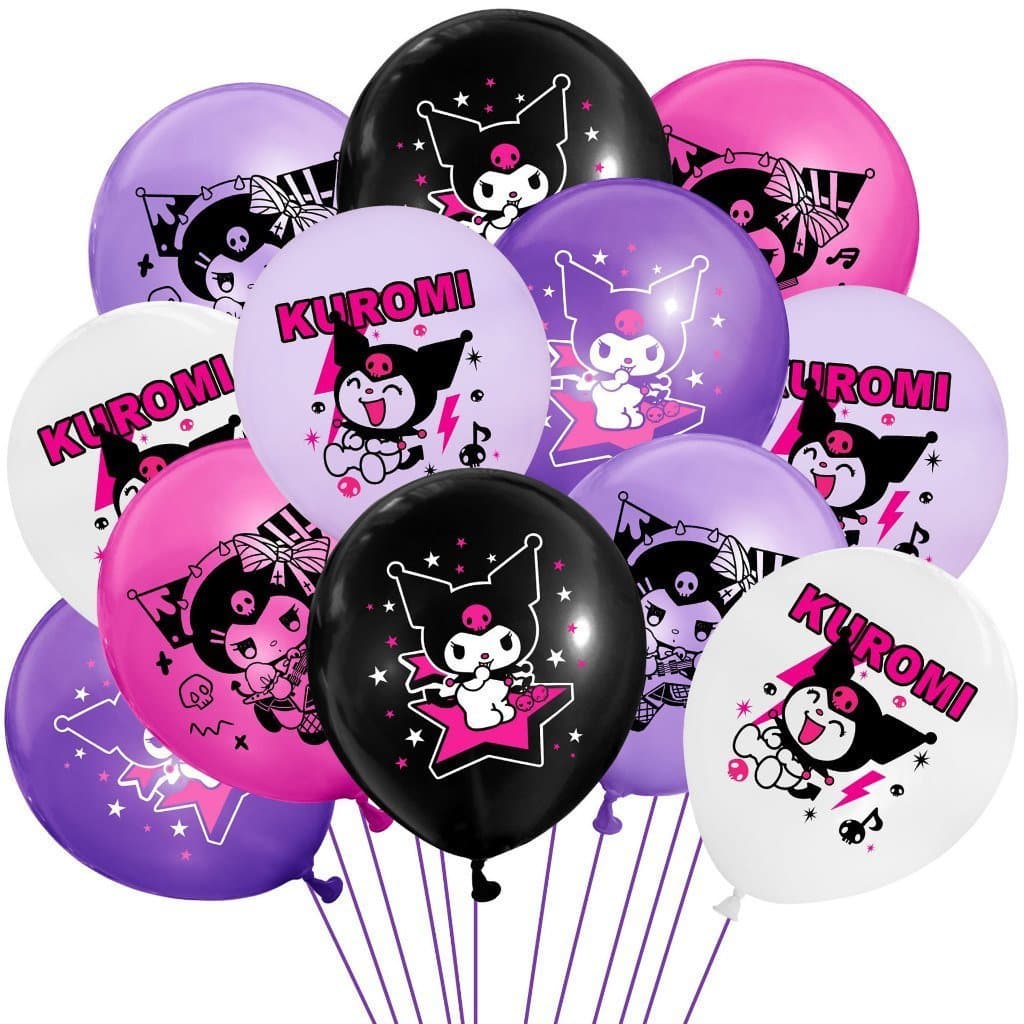10pcs Kuromi Anime Balões De Látex Aniversário Kid Birthday Party Decorações Casamento Kawaii Suprimentos Para Festa De