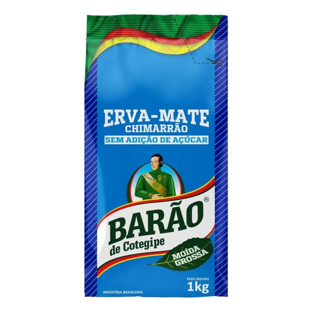 ERVA-MATE CHIMARRÃO MOÍDA GROSSA BARÃO DE COTEGIPE 1KG 0 GLÚTEN