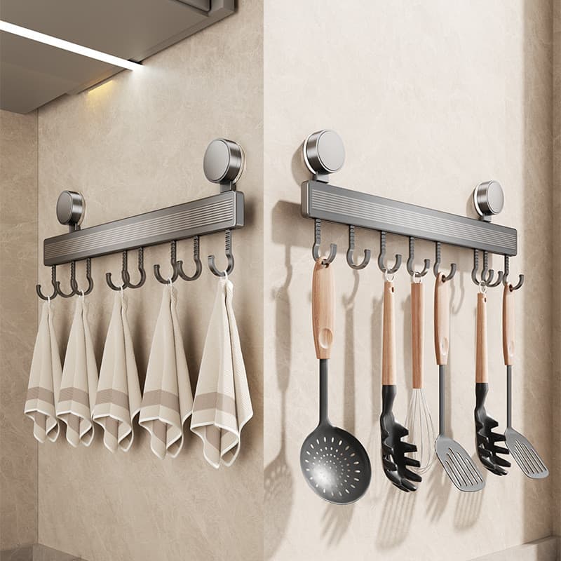 Rack de armazenamento de utensílios de cozinha de parede sem perfuração, espátula, colher, cabide de parede de cozinha s