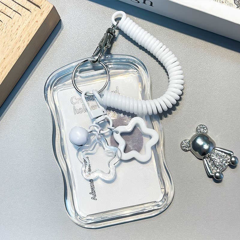 Porta-Cartões Fotográficos Transparente Kpop Idol Fichário Photocard Backbag Pingente Decoração Chaveiro