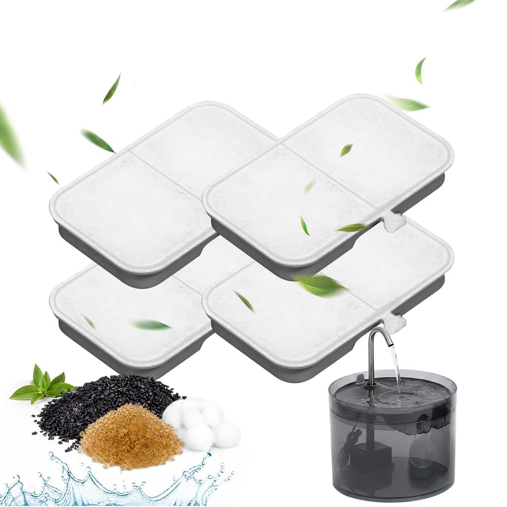 Newpet Kit 4 Refil Filtro Bebedouro Fonte De Água Pet Cachorro Gato Automático Carvão Ativado