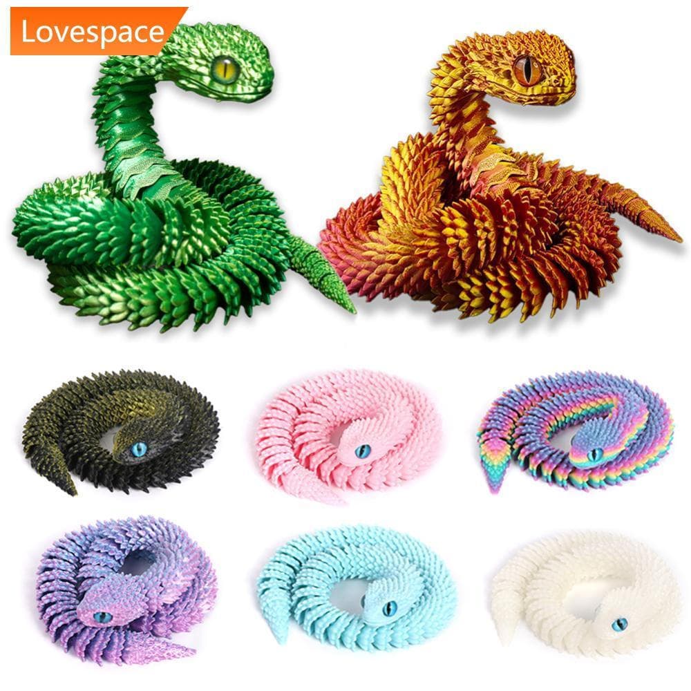 LS-STORE 30/45cm 3D Impresso Cobra Decoração Animais Acessórios De Mesa Do Quarto De Escritório Engraçado Ano Ornamento