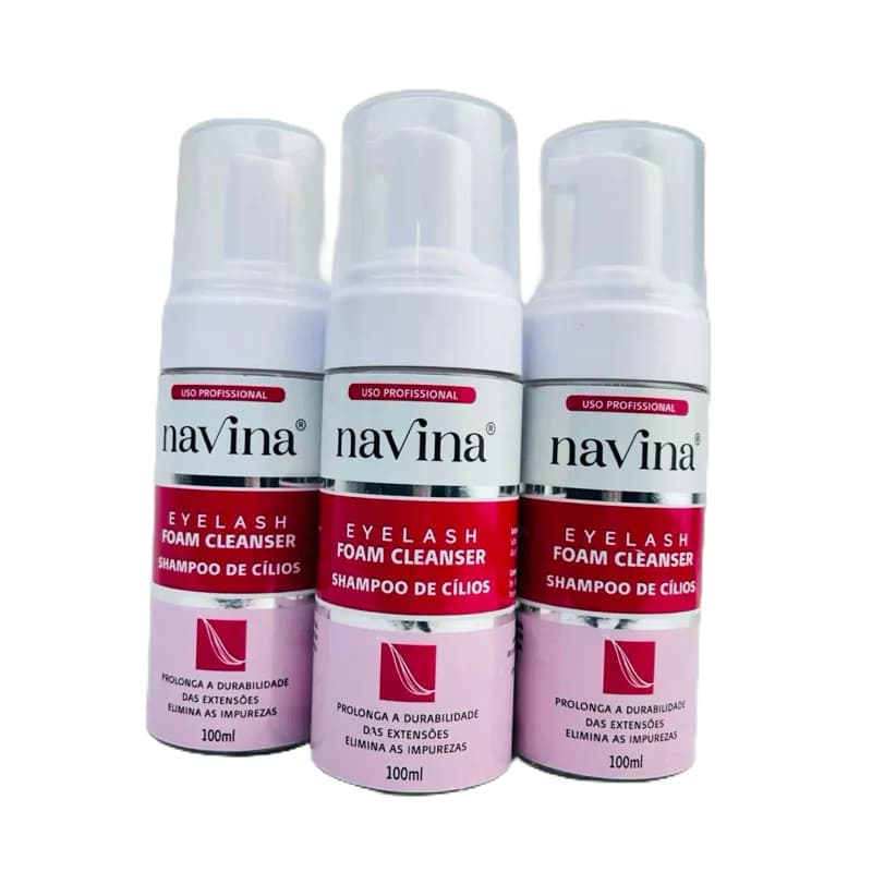 Lash Shampoo Espuma de Limpeza NAVINA Extensão Cílios - 100 ML