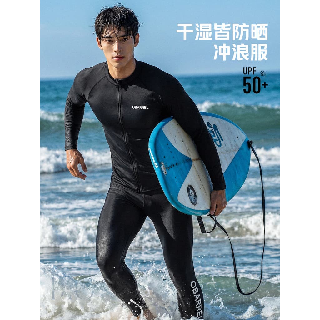 Novo estilo maiô terno calças de corpo inteiro protetor solar de manga comprida secagem rápida mais magro olhar mergulho