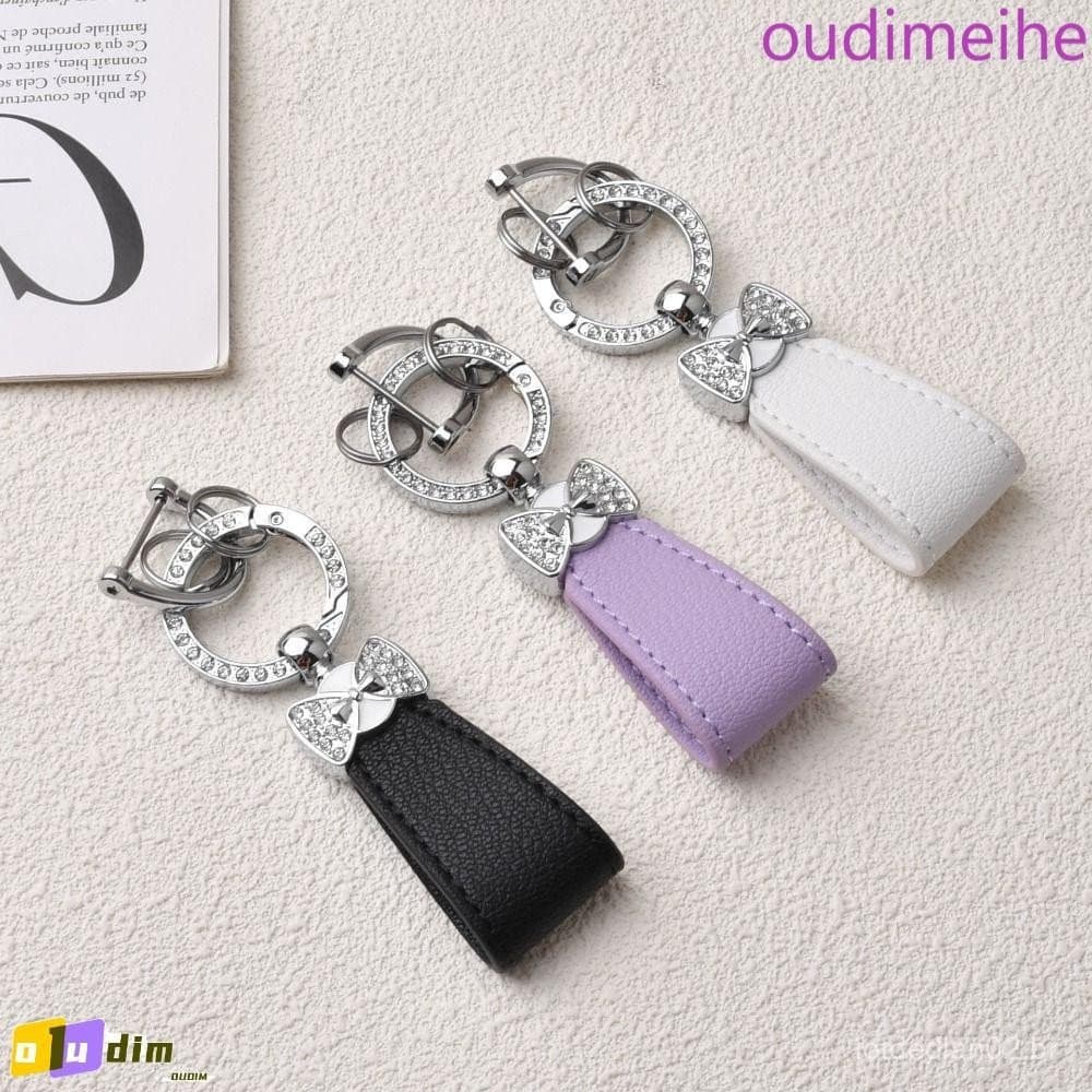 Chaveiro De Carro De Couro OUDIMEIHE , Bolsa Feminina Decoração De Moda Porta-Chaves Genuíno De Luxo