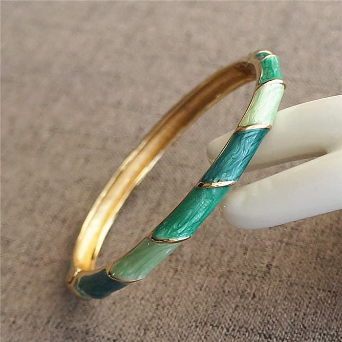 Novo estilo Cloisonne pulseira luz luxo aberto gotejamento esmalte cor pulseira Hanfu acessórios jóias antigas