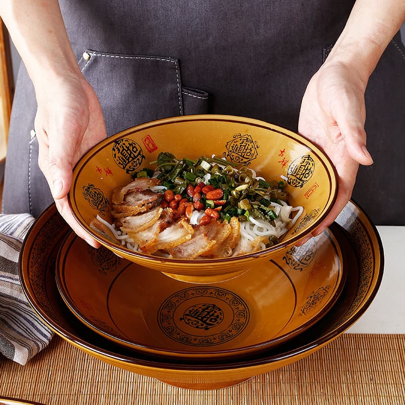 Tigela grande de cerâmica estilo japonês Tigela de sopa Tigela de macarrão de carne cozida doméstica de Ra