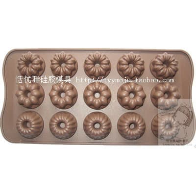 15 buracos Mini pequeno cuco pequena flor molde de bolo de Silicone mão limpa molde ferramenta de cozimento molde de pud