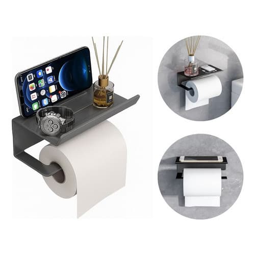 Suporte Papel Higiênico Parede Apoio Para Celular Sem Furos