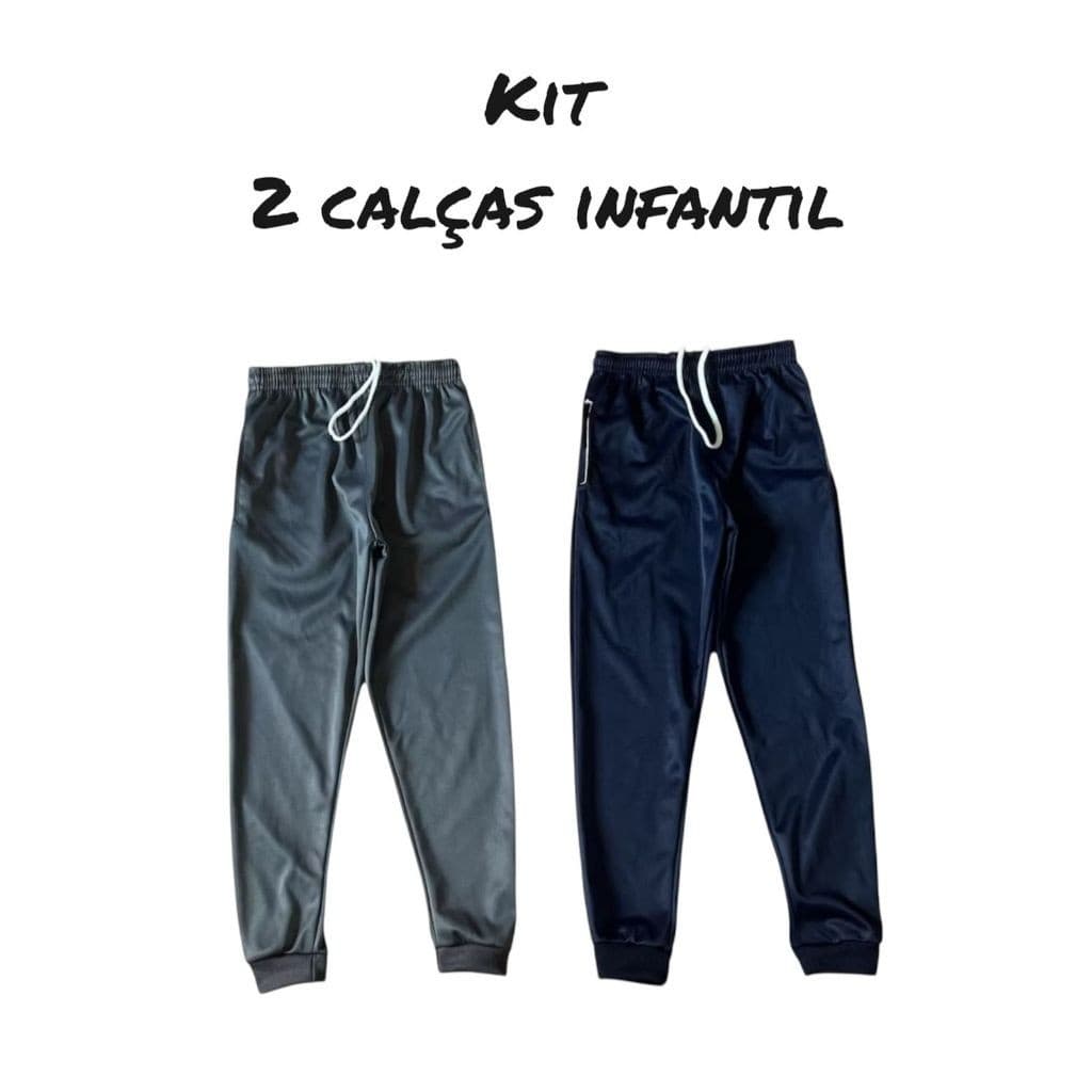 Kit 2 Calça lisa Infantil e juvenil Menino Forrada Reforçada 4 Ao 16 lisa