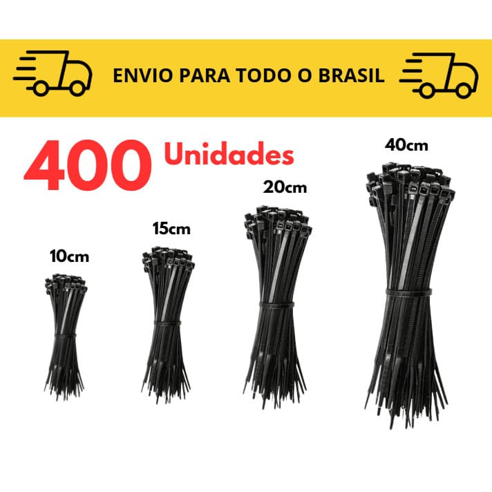 Abraçadeiras de Nylon / Enforca gato / Kit Completo Preto