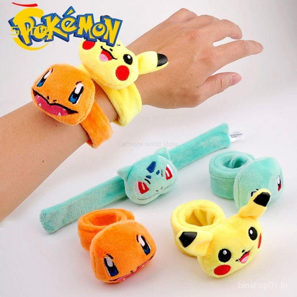 SUBEI Pulseira Pokemon Jenny Tartaruga Crianças Pikachu Wonder Frog Seed Animation Periféricos Doll Toys Slap Bangle